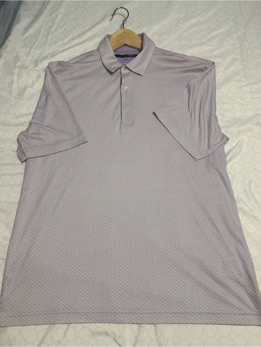 Greg Norman Collection Lavender Micro-Pattern Polo